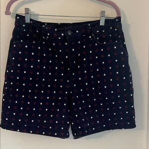 Gloria Vanderbilt Navy Star Jean Shorts